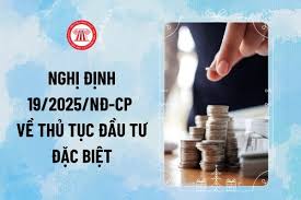 Nghị định số 19/2025/NĐ-CP ngày 10/2/2025 quy định chi tiết Luật Đầu tư về thủ tục đầu tư đặc biệt.